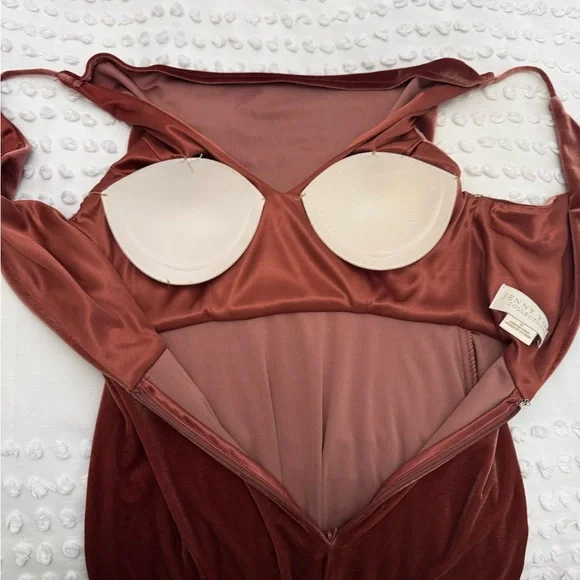 Jenny Yoo English Dusty Rose Sullivan Dress Size 0 Stretch Velvet - Picture 16 of 16